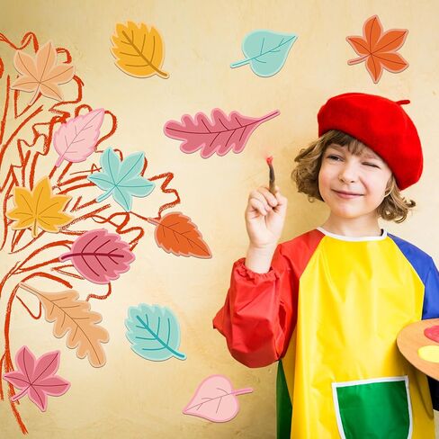 Ireer 108 PCS Leaves Actouts Boho Autumn Paper Clatouts Classroom Bulletin Decorations Pastel Autumn Die Cut for Advition in Saudi Arabia