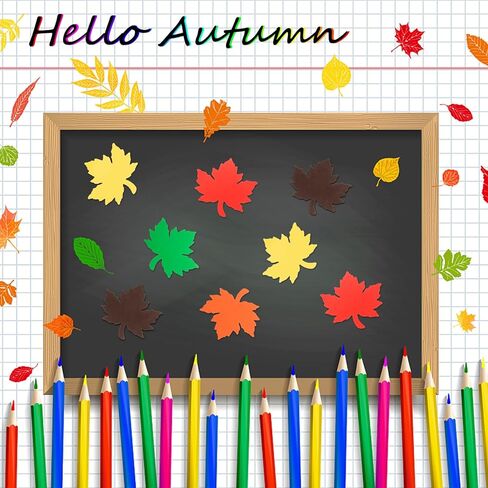 360 Pieces Maple Leaves Cutouts Fall Leaf Paper Cut Outs Assorted Colors Fall Leaves Die Cuts for Autumn Thanksgiving Classroom Bulletin Board Decor, Autumn Crafts in Saudi Arabia