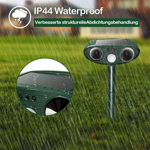 Ultrasonic Cat Deterrent,Solar Powered Deterrent with Motion Sensor and Flashing Lights Outdoor Solar Farm Garden Yard Device,Dogs,Cats,Birds in Kuwait