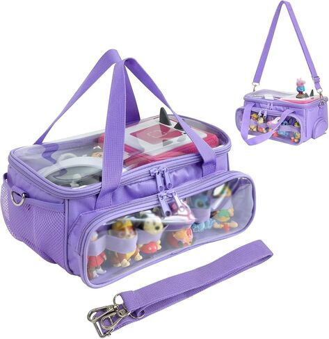 Demao Carrying Case for Tonie in Purple | All-in-One Portable Storage Box | Holds 20+ Tonie Figures, Shockproof Travel Organizer | PVC Visual Cover-Plays Audio Figurines On-The-Go in Kuwait