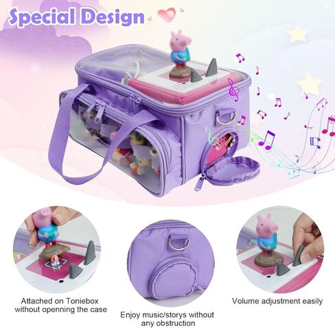 Demao Carrying Case for Tonie in Purple | All-in-One Portable Storage Box | Holds 20+ Tonie Figures, Shockproof Travel Organizer | PVC Visual Cover-Plays Audio Figurines On-The-Go in Kuwait
