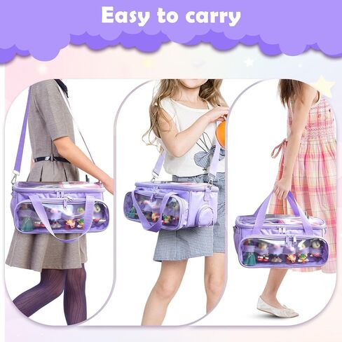 Demao Carrying Case for Tonie in Purple | All-in-One Portable Storage Box | Holds 20+ Tonie Figures, Shockproof Travel Organizer | PVC Visual Cover-Plays Audio Figurines On-The-Go in Kuwait