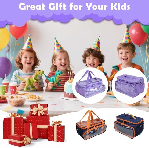 Demao Carrying Case for Tonie in Purple | All-in-One Portable Storage Box | Holds 20+ Tonie Figures, Shockproof Travel Organizer | PVC Visual Cover-Plays Audio Figurines On-The-Go in Kuwait