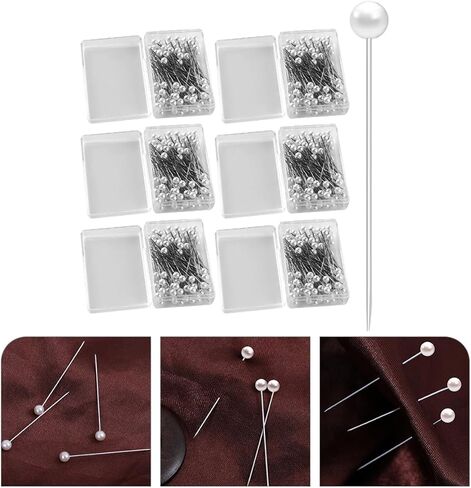 Gatuida 600Pcs Pearl Head Sewing Pins for Quilting Knitting DIY Crafts Durable Decorative Pins for Wedding Bouquets Flower Arrangements More in Saudi Arabia