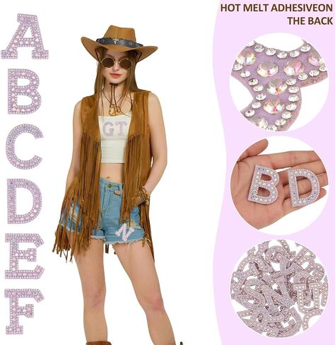 26 PCS أحجار الراين الحديد على بقع رسالة A-Z Bling Glitter Alphabet Chaking for Sew on Clothing أكياس القبعات DIY Craft Supplies (Purple) in Kuwait