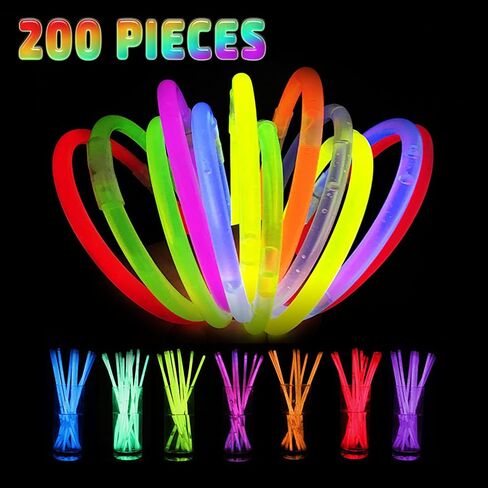 200 PCS Glow Sticks Plage Party Pack ، 8 '' 'Glow in the Dark Party Supplien in Kuwait