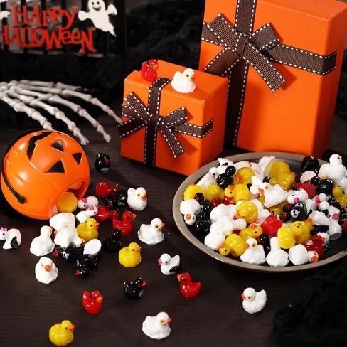 120 Pcs Mini Resin Duck Bulk Halloween Tiny Ducks Figurines Miniature Resin Figures Small Statue Ornament for Garden Landscape Dollhouse Decoration Crafts Party Favors in Saudi Arabia