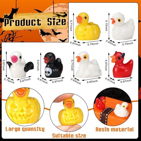 120 Pcs Mini Resin Duck Bulk Halloween Tiny Ducks Figurines Miniature Resin Figures Small Statue Ornament for Garden Landscape Dollhouse Decoration Crafts Party Favors in Saudi Arabia