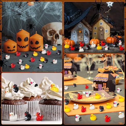 120 Pcs Mini Resin Duck Bulk Halloween Tiny Ducks Figurines Miniature Resin Figures Small Statue Ornament for Garden Landscape Dollhouse Decoration Crafts Party Favors in Saudi Arabia