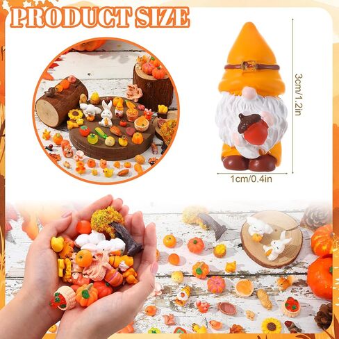 56 Pcs Autumn Mini Resin Figurines Tiny Thanksgiving Day Resin Ducks Mini Animal Statue Suitable for Dollhouse DIY Cake Garden Landscape Aquarium Birthday Party Decoration in Saudi Arabia