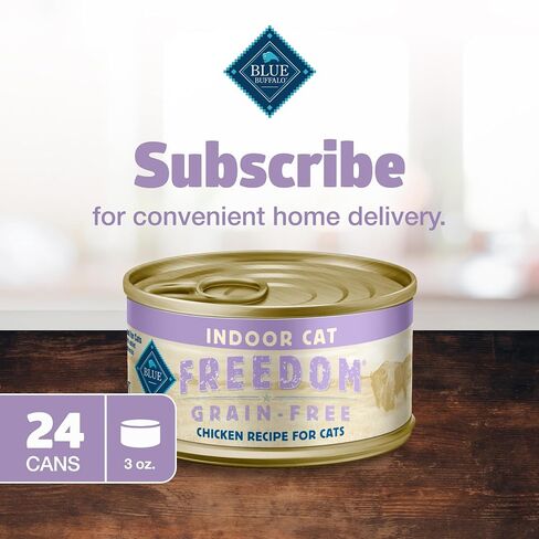 Blue Buffalo Freedom Grain-Free Adult Wet Cat Food, Complete & Balanced Nutrition for Indoor Cats, Made with Natural Ingredients, Chicken Recipe, 5.5-oz. Cans (24 Count) in Saudi Arabia