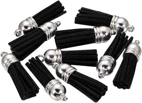 100 Pcs Faux Suede Leather Tassel Pendants Small Keychain Tassels Earrings Tassel Charms Jewelry Making Tassels with Loop for DIY Crafts Royal Blue in Saudi Arabia