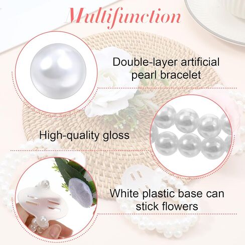 6pcs عصابات الكورسج معصم ، فرقة معصم الزفاف المرنة ، فرقة لؤلؤة ، لحفل التخرج من حفلات الزفاف العروس in Saudi Arabia