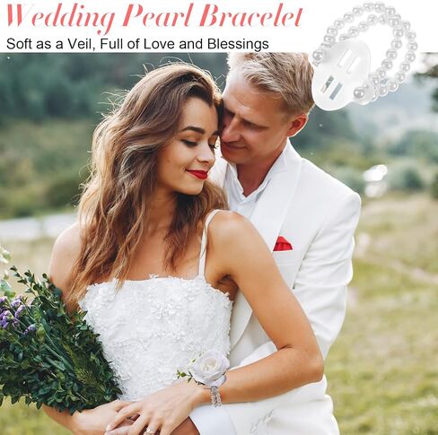 6pcs عصابات الكورسج معصم ، فرقة معصم الزفاف المرنة ، فرقة لؤلؤة ، لحفل التخرج من حفلات الزفاف العروس in Saudi Arabia