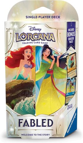 RAVENSBURGER DISNEY LORCANA TCG: DECK للاعب الفردي الأسطوري-AMBER & SAPPHIRE | إشراك اللعب | أكثر من 200 أعمال فنية ديزني الأصلية | مثالي للأعمار 8+ in Kuwait