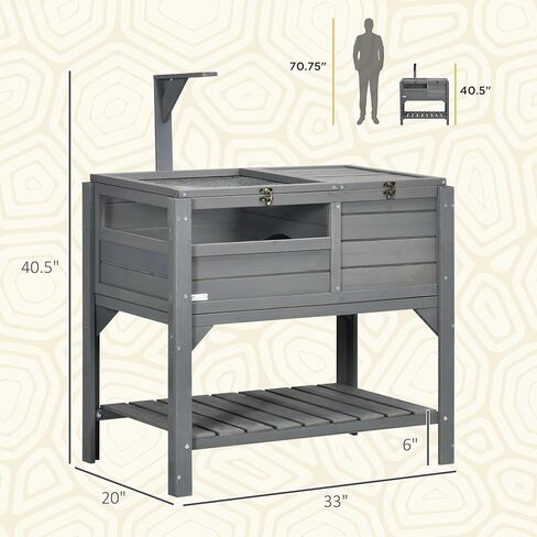 PawHut Tortoise Habitat with Shelf Storage, Tortoise Enclosure with Weather Protection, Reptile Enclosure with Tray, Light Support Frame, Light Gray in Saudi Arabia