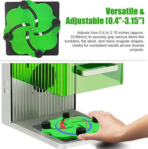 Adjustable Self-Centering Jig for xTool F1 Laser – Precise Alignment, Cover-Down Use, Stable Engraving on Various Materials (0.4"-3.15") in Saudi Arabia