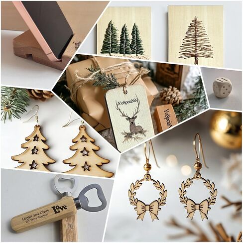 YoSpciaNe Laser Engraving Material Kit, 143 Pcs Engraving Supplies, 18 Kinds of Laser Blanks Including Wood, Paper, Acrylic, Metal, PU Leather in Saudi Arabia