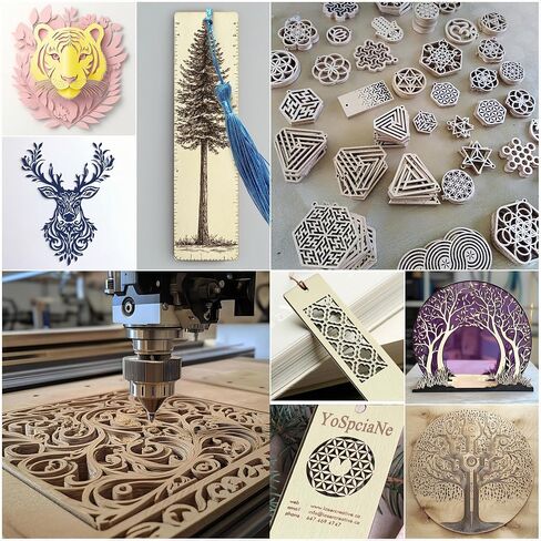 YoSpciaNe Laser Engraving Material Kit, 143 Pcs Engraving Supplies, 18 Kinds of Laser Blanks Including Wood, Paper, Acrylic, Metal, PU Leather in Saudi Arabia