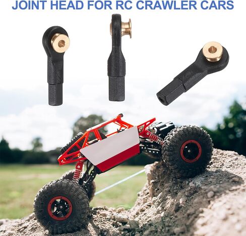 MECCANIXITY M2xL19mm 2mm Center Hole RC Plastic Tied Rod Ends Link Ball Joint Head Kit Ball Head Link Joint with Shim Steering Linkage Upgrade Accessories for RC Crawler Car Pack of 10, Black in Saudi Arabia