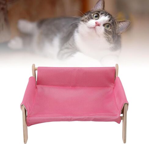 SUNGOOYUE Wooden Cat Sofa, Elevated Cat Couch Stable Structure Cat Sofa Bed for Home for Lounging and Scratching in Saudi Arabia