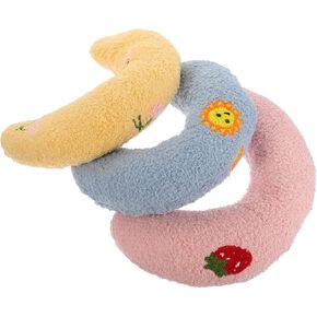 Happyyami 3pcs U-Shaped Dog and Cat Calming Pillow Soft Neck Support Cushion for Anxiety Relief Comfortable Deep Sleep for Indoor Pets Pink in Saudi Arabia