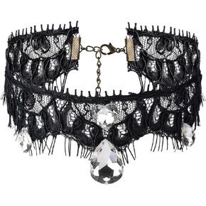 Manfnee Choker Necklace Black Lace Choker Gothic Tattoo Halloween Party Custum Accessory for Women in Kuwait