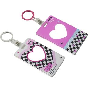 2 حزمة حامل بطاقة الصورة سلسلة مفاتيح 54 × 85 مم شفافة أكريليك PC حامل الكلام الفوتوكر in Kuwait