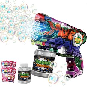 Bubble Gun for Kids with LED Lights & Leak-Proof Design, 10-Hole Automatic Bubble Machine Gun for Kid 3-8, Party Favors, Outdoor, Summer Toys, Birthday Gifts for Boys & Girls (Colorful) in Saudi Arabia