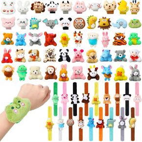 Yexiya 36 Pcs Stuffed Animal Slap Bracelets for Kids Plush Animal Wristband Cute Wrist Pets Slap Bracelet Bulk for Boys Girls Birthday Holiday Gifts Themed Party Favors Classroom Rewards in Saudi Arabia