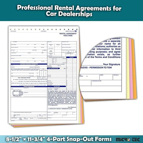 اتفاقيات تأجير مهنية عامة لتجار السيارات (Form RAC)-8-1/2 "" × 11-3/4 "" أشكال المفاجئة المكونة من 4 أجزاء-أبيض بدون كربون ، كناري ، وردي ، غولدنرود-حزمة 100 in Saudi Arabia