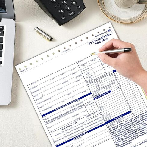 اتفاقيات تأجير مهنية عامة لتجار السيارات (Form RAC)-8-1/2 "" × 11-3/4 "" أشكال المفاجئة المكونة من 4 أجزاء-أبيض بدون كربون ، كناري ، وردي ، غولدنرود-حزمة 100 in Saudi Arabia