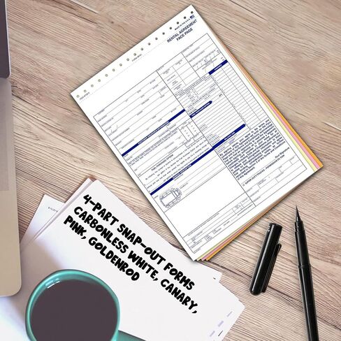 اتفاقيات تأجير مهنية عامة لتجار السيارات (Form RAC)-8-1/2 "" × 11-3/4 "" أشكال المفاجئة المكونة من 4 أجزاء-أبيض بدون كربون ، كناري ، وردي ، غولدنرود-حزمة 100 in Saudi Arabia