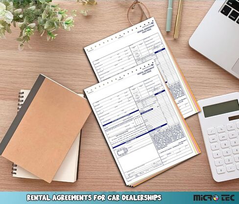اتفاقيات تأجير مهنية عامة لتجار السيارات (Form RAC)-8-1/2 "" × 11-3/4 "" أشكال المفاجئة المكونة من 4 أجزاء-أبيض بدون كربون ، كناري ، وردي ، غولدنرود-حزمة 100 in Saudi Arabia