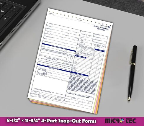 اتفاقيات تأجير مهنية عامة لتجار السيارات (Form RAC)-8-1/2 "" × 11-3/4 "" أشكال المفاجئة المكونة من 4 أجزاء-أبيض بدون كربون ، كناري ، وردي ، غولدنرود-حزمة 100 in Saudi Arabia