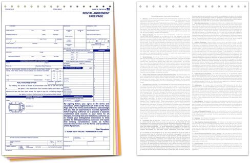 اتفاقيات تأجير مهنية عامة لتجار السيارات (Form RAC)-8-1/2 "" × 11-3/4 "" أشكال المفاجئة المكونة من 4 أجزاء-أبيض بدون كربون ، كناري ، وردي ، غولدنرود-حزمة 100 in Saudi Arabia