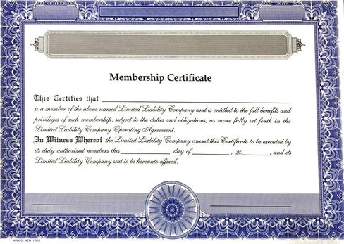 HUBCO LLC Membership Certificates, Blank, Blue, 15-Pack in Saudi Arabia