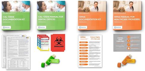 OSHA & HIPAA Package for Dental Offices: Hardcopy Manual (Regulations/Standards), Policies/Forms (USB), Training Outline/Test, Resource USB, Posters, Labels (All Other States) in Saudi Arabia