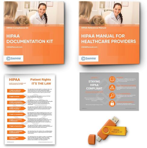 OSHA & HIPAA Package for Dental Offices: Hardcopy Manual (Regulations/Standards), Policies/Forms (USB), Training Outline/Test, Resource USB, Posters, Labels (All Other States) in Saudi Arabia