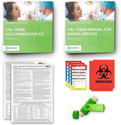 OSHA & HIPAA Package for Dental Offices: Hardcopy Manual (Regulations/Standards), Policies/Forms (USB), Training Outline/Test, Resource USB, Posters, Labels (All Other States) in Saudi Arabia