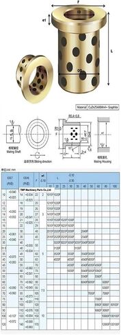 JFB506030 5030F JFB5030(Size:50 * 60 * 30/75 * 5mm) Oilless Bearings|Bronze Bushings with Graphite Plugs in Saudi Arabia