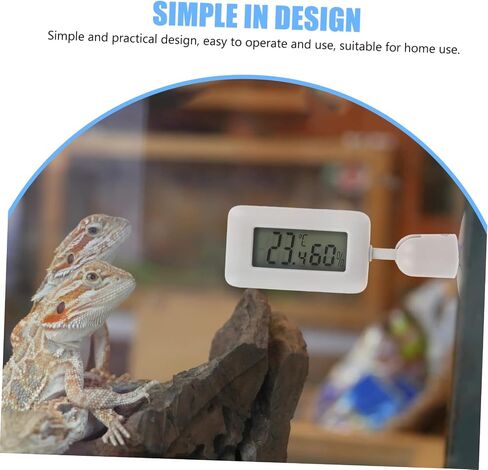 BESTonZON Leopard Gecko Tank Thermometer Digital Reptile Thermohygrometer Large Screen Indoor Humidity Measurement Suction Cup Accurate Temperature Monitoring for Healthy Pets in Saudi Arabia