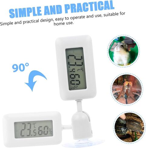 BESTonZON Leopard Gecko Tank Thermometer Digital Reptile Thermohygrometer Large Screen Indoor Humidity Measurement Suction Cup Accurate Temperature Monitoring for Healthy Pets in Saudi Arabia