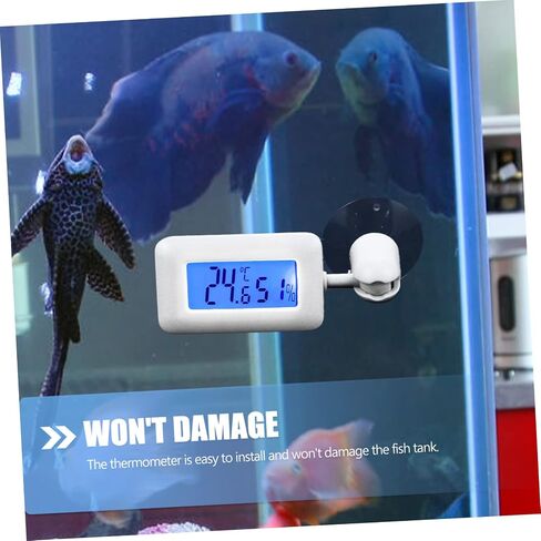 BESTonZON Leopard Gecko Tank Thermometer Digital Reptile Thermohygrometer Large Screen Indoor Humidity Measurement Suction Cup Accurate Temperature Monitoring for Healthy Pets in Saudi Arabia