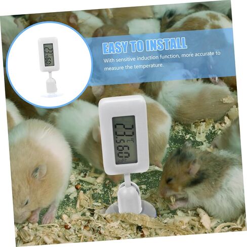 BESTonZON Leopard Gecko Tank Thermometer Digital Reptile Thermohygrometer Large Screen Indoor Humidity Measurement Suction Cup Accurate Temperature Monitoring for Healthy Pets in Saudi Arabia