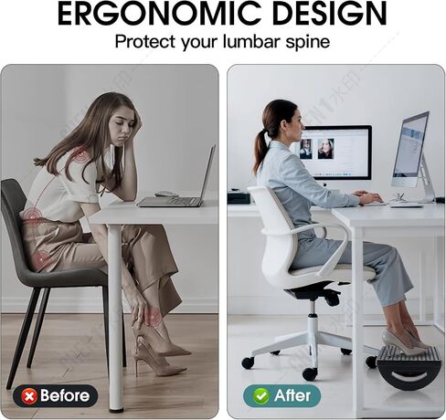 Foot Rest for Under Desk at Work - Ergonomic Foot Stools for Under Office Desk - Rocking Footrest with Roller Massager - Leg Rest for Chair, Computer Gaming - Promote Leg Circulation in Saudi Arabia