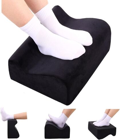 Foot Rest for Under Desk at Work, Office Footrest with Warm Feet Pocket,Ergonomic Under Desk Footrest with Washable Cover, Stool for Office Chair & Back &Pain Relief (Black+) in Saudi Arabia