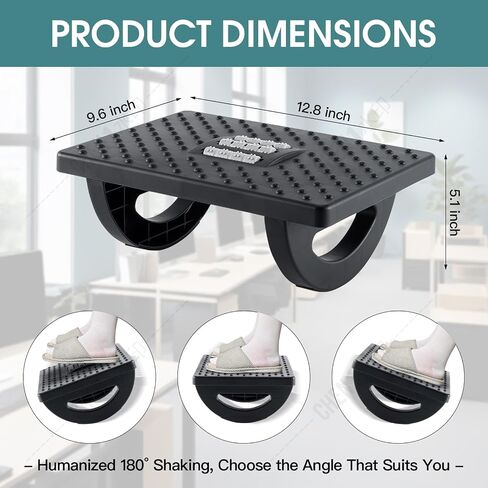 Foot Rest for Under Desk at Work - Ergonomic Foot Stools for Under Office Desk - Rocking Footrest with Roller Massager - Leg Rest for Chair, Computer Gaming - Promote Leg Circulation in Saudi Arabia