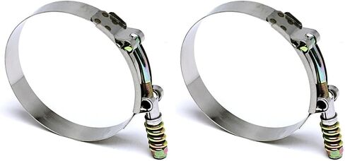 HPS Performance SLTC-225 مشبك T-Bolt من الفولاذ المقاوم للصدأ محمل بنابض SAE 44 لخرطوم معرف 2 بوصة، ملمع، قطعة واحدة 2.25 بوصة - 2.56 بوصة (57 مم - 65 مم) in Kuwait