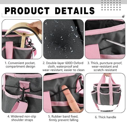 حقيبة حمل Abbylike Grooming للخيول تنظيم Tack Tool Tools FerverioS Care Care مع جيوب متعددة مع 7 جيوب للمستلزمات (خمر ، 15 × 12 × 5.5 بوصة ، الكاكي والأسود) in Saudi Arabia